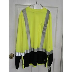 Berne workwear t shirt long sleeve NWT sz XL HVK018 Hi Vis scotchguard Ansi 3